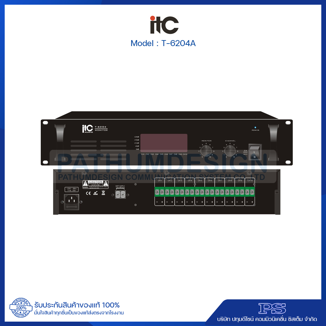 ITC T-6204A 10‐Channel Monitor Panel W/LED