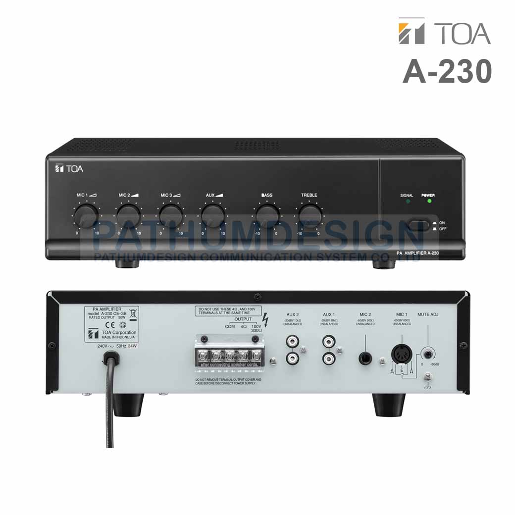 TOA A-230 HV TOA PA Amplifier 30 W TOA A-230 HV TOA PA Amplifier 30 W