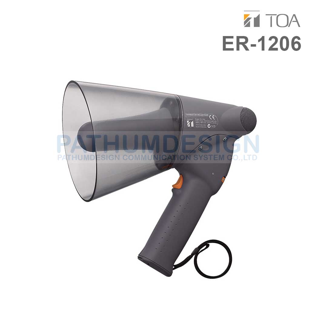 TOA ER-1206 (10W max.) Splash-proof Hand Grip Type Megaphone 6W TOA ER-1206 (10W max.) Splash-proof Hand Grip Type Megaphone 6W