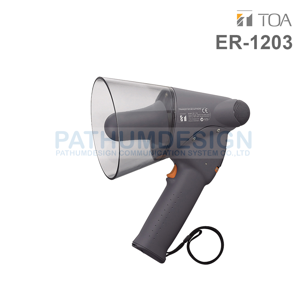 TOA ER-1203 (10W max.) Splash-proof Hand Grip Type Megaphone3W TOA ER-1203 (10W max.) Splash-proof Hand Grip Type Megaphone3W