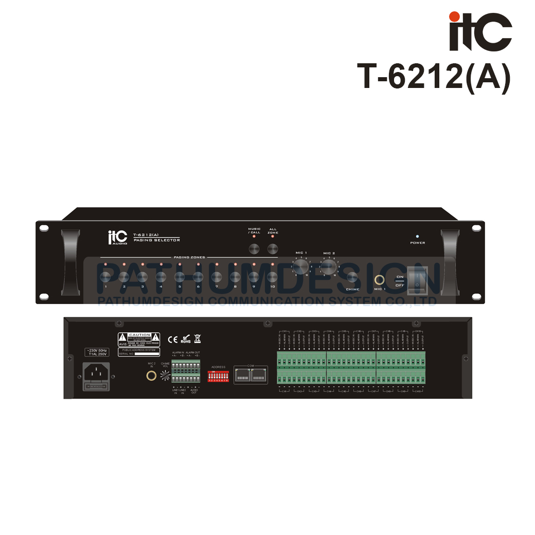 ITC T-6212(A) 10 Zone Paging Controller with Speaker Selector ITC T-6212(A) 10 Zone Paging Controller with Speaker Selector