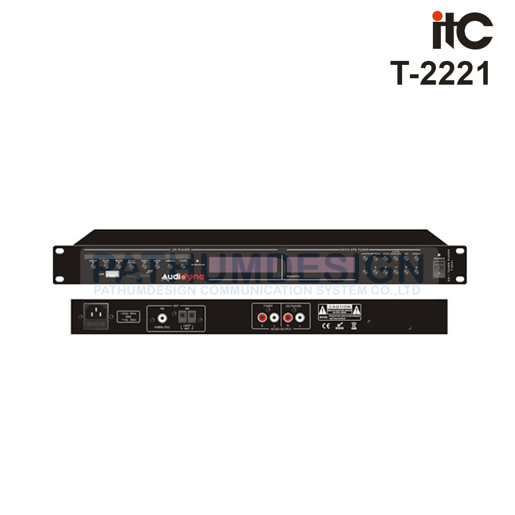 ITC T-2221 เครื่องเล่น ซีดี/เอ็มพี3 CD/MP3 Player with AM/FM Tuner, with USB/SD, 1U heigh ITC T-2221 เครื่องเล่น ซีดี/เอ็มพี3 CD/MP3 Player with AM/FM Tuner, with USB/SD, 1U heigh