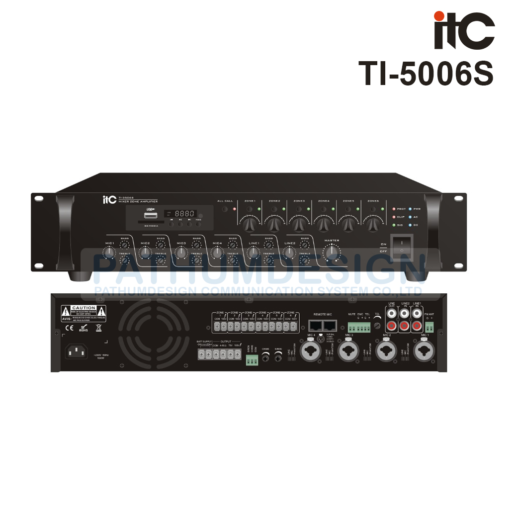 ITC TI-5006S Zone Mixer Amplifier 500W ITC TI-5006S Zone Mixer Amplifier 500W