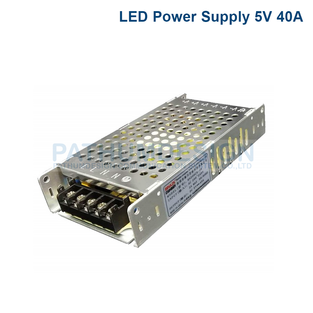 ชุดจ่ายไฟ LED Power Supply 5V40A 200 watt ชุดจ่ายไฟ LED Power Supply 5V40A 200 watt