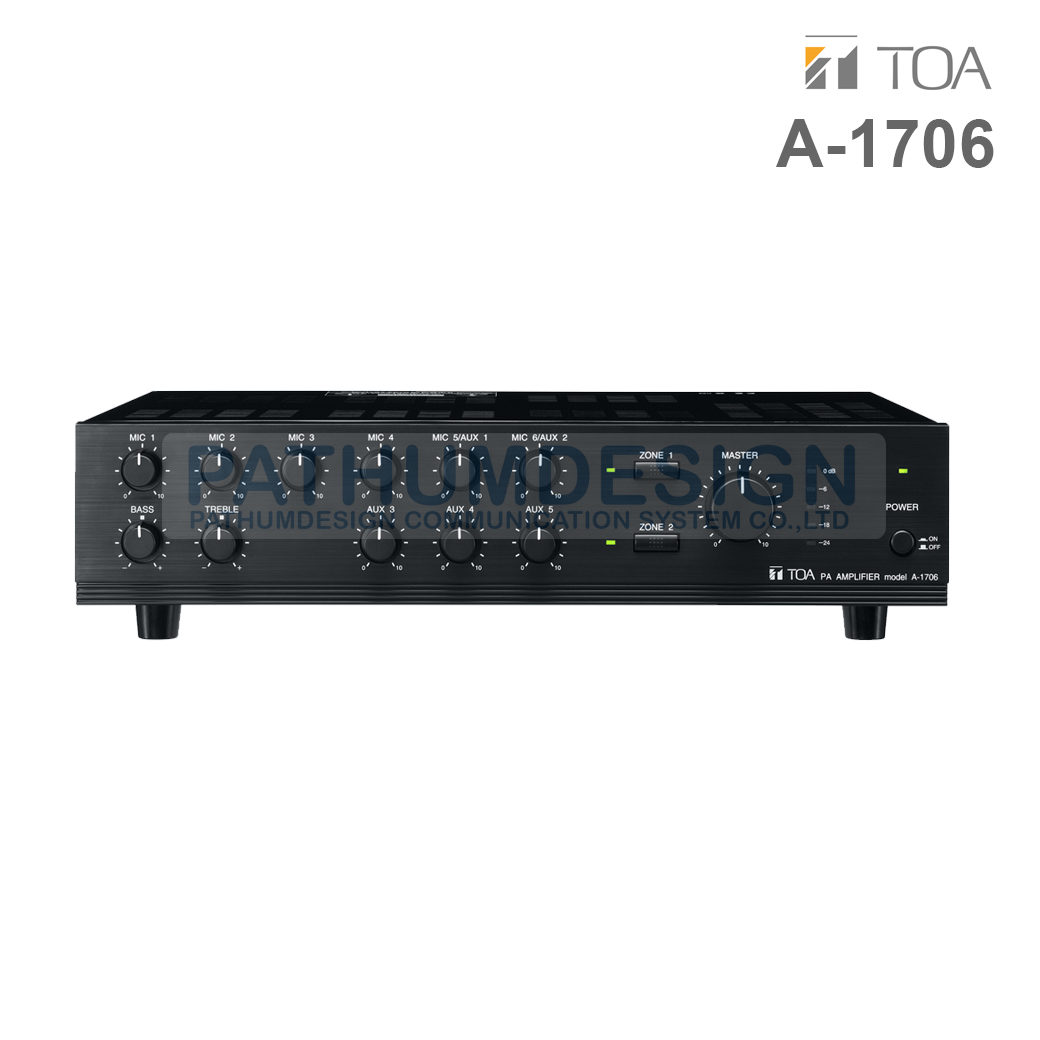 TOA A-1706 Mixer Power Amplifier 60W (Selected 2 Zones) TOA A-1706 Mixer Power Amplifier 60W (Selected 2 Zones)
