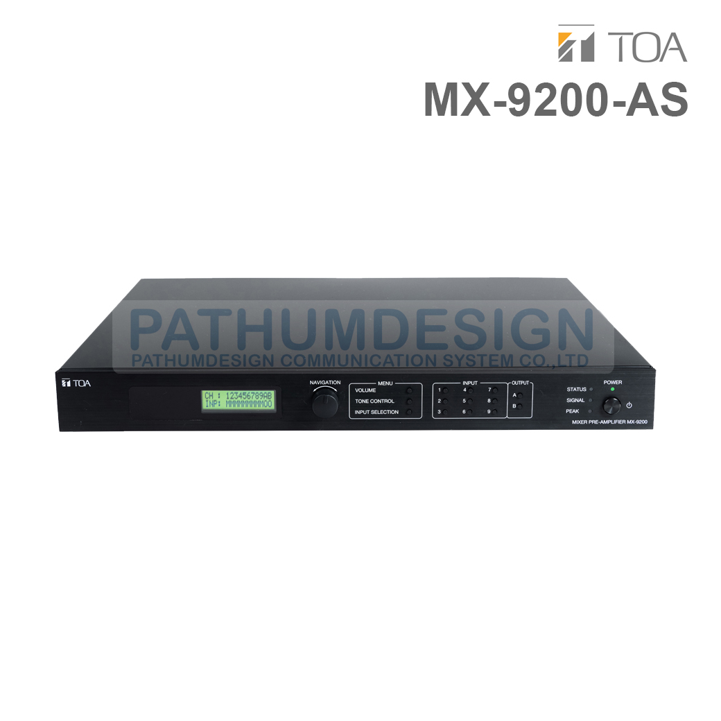 TOA MX-9200 AS Smart Mixer Pre-Amplifier TOA MX-9200 AS Smart Mixer Pre-Amplifier