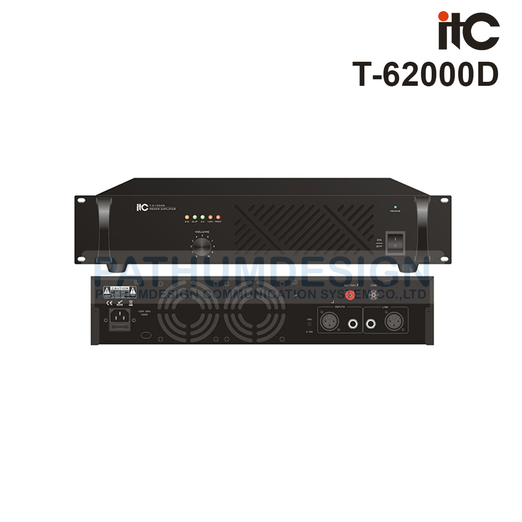 ITC T-62000D 2000W. Class-D amplifier, 100V and 4-16 ohms ITC T-62000D 2000W. Class-D amplifier, 100V and 4-16 ohms