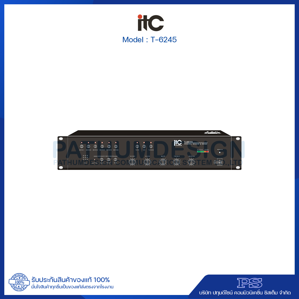 ITC T-6245 Mixer Pre-Amplifier 6 Zone ITC T-6245 Mixer Pre-Amplifier 6 Zone