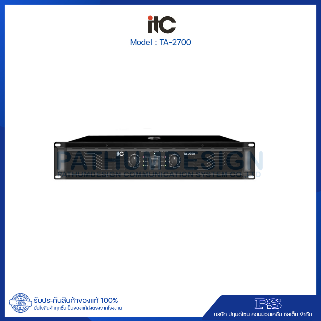 ITC TA-2700 2x700W, Stereo Power Amplifier, Class H