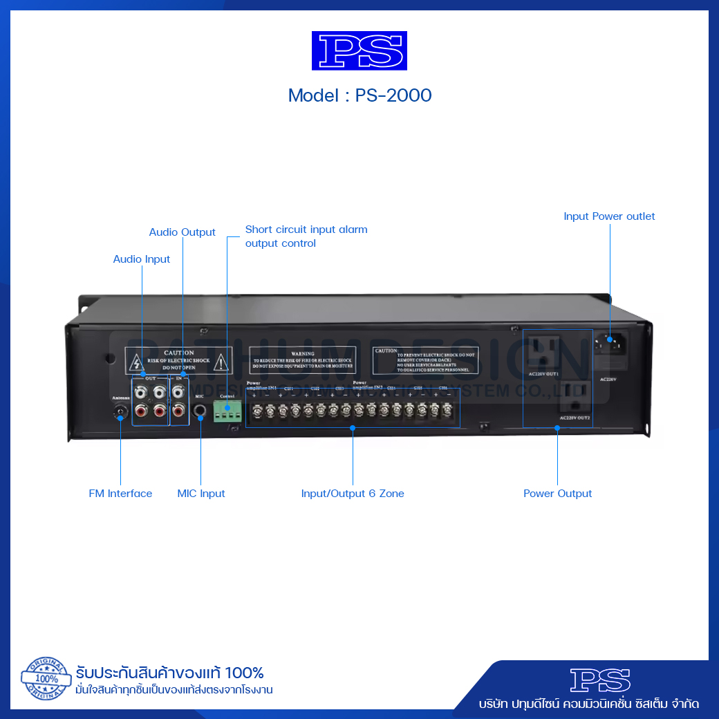 เครื่องตั้งเวลาเสียงกริ่งอัตโนมัติแบบ MP3 รุ่น PS-2000 เครื่องตั้งเวลาเสียงกริ่งอัตโนมัติแบบ MP3 รุ่น PS-2000